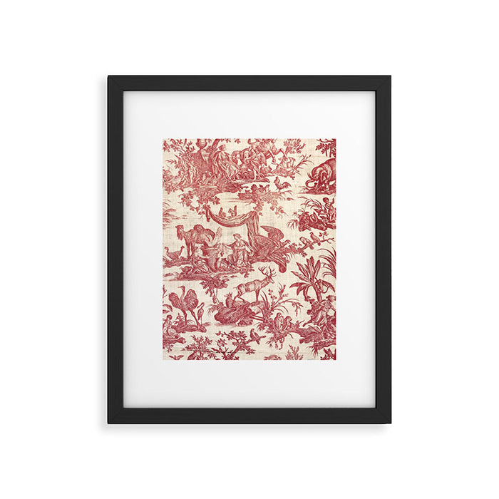 Antique 19th Century Exotic Animals French Tapestry Framed Art Print Gallery Image 1