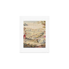 Antique 19th Century French Aubusson Tapestry Romantic Hunting Scene Art Print Gallery Image 1