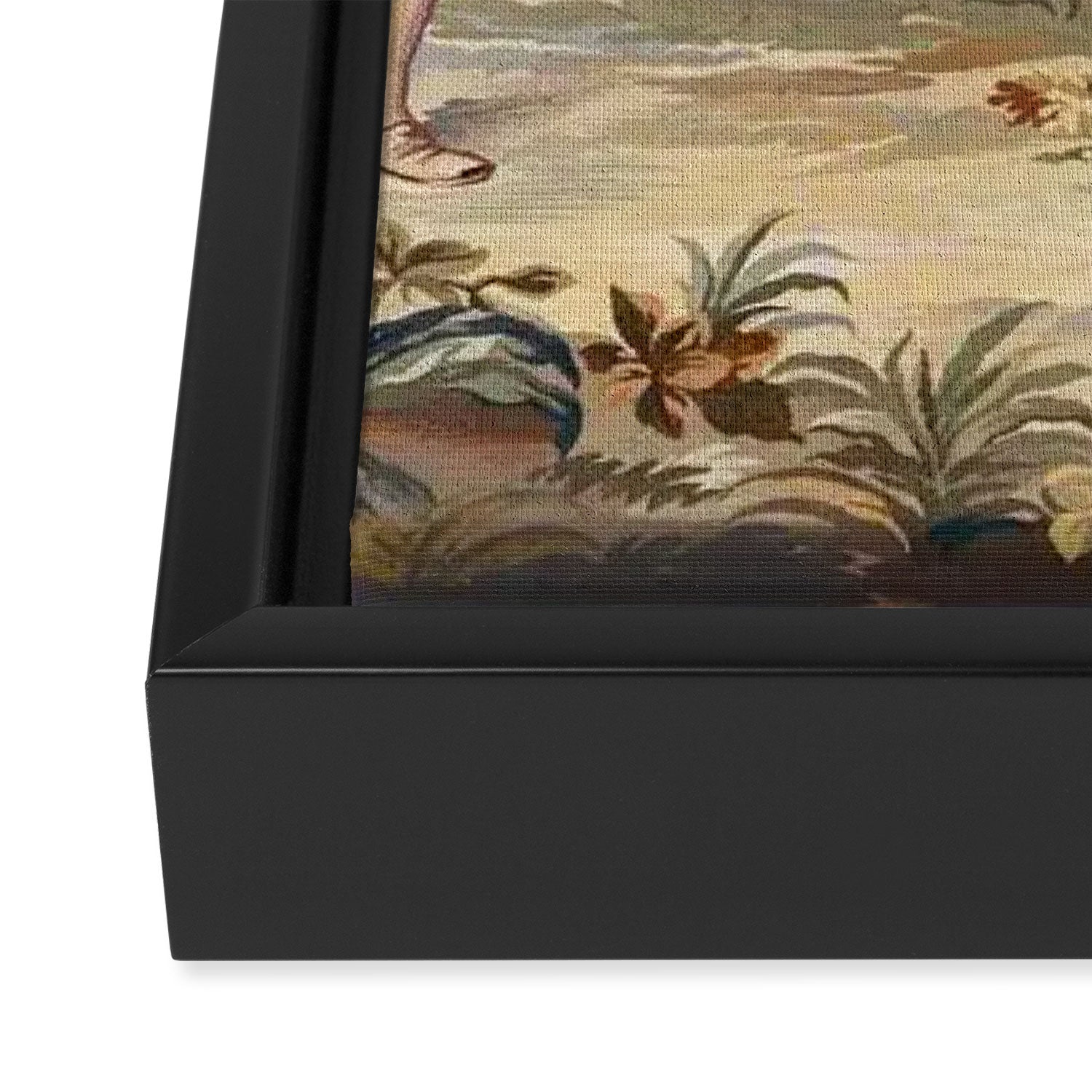 Antique 19th Century French Aubusson Tapestry Romantic Hunting Scene Framed Canvas Print Gallery Image 3