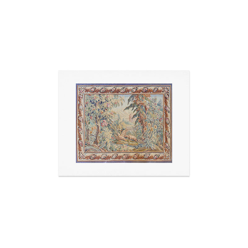 Antique 19th Century French Aubusson Landscape Tapestry with Swan Art Print Gallery Image 1
