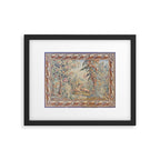 Antique 19th Century French Aubusson Landscape Tapestry with Swan Framed Art Print Gallery Image 5