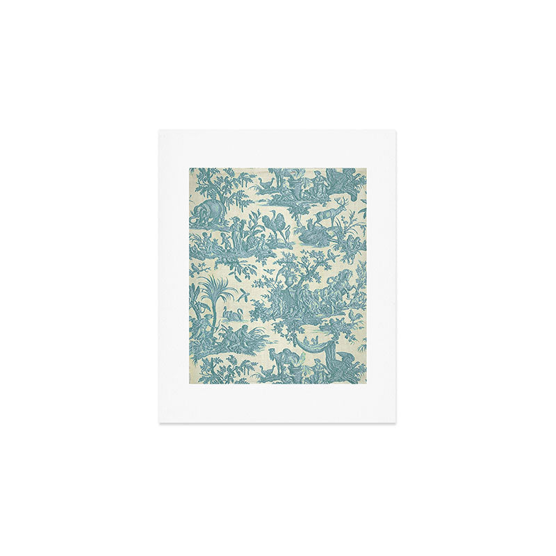 Antique 19th Century French Chateau Toile de Jouy Art Print Gallery Image 1