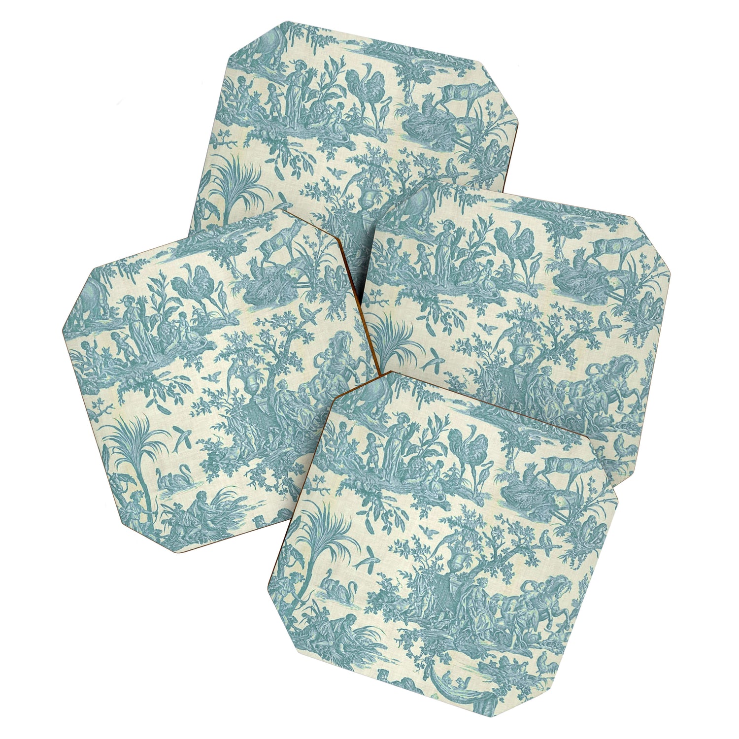 Antique 19th Century French Chateau Toile de Jouy Coaster Gallery Image 1
