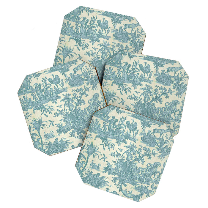 Antique 19th Century French Chateau Toile de Jouy Coaster Gallery Image 1