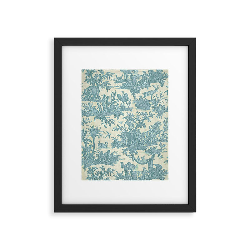 Antique 19th Century French Chateau Toile de Jouy Framed Art Print Gallery Image 5