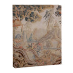 Antique 19th Century French Chinoiserie Verdure Pagoda Tapestry Canvas Print Gallery Image 6