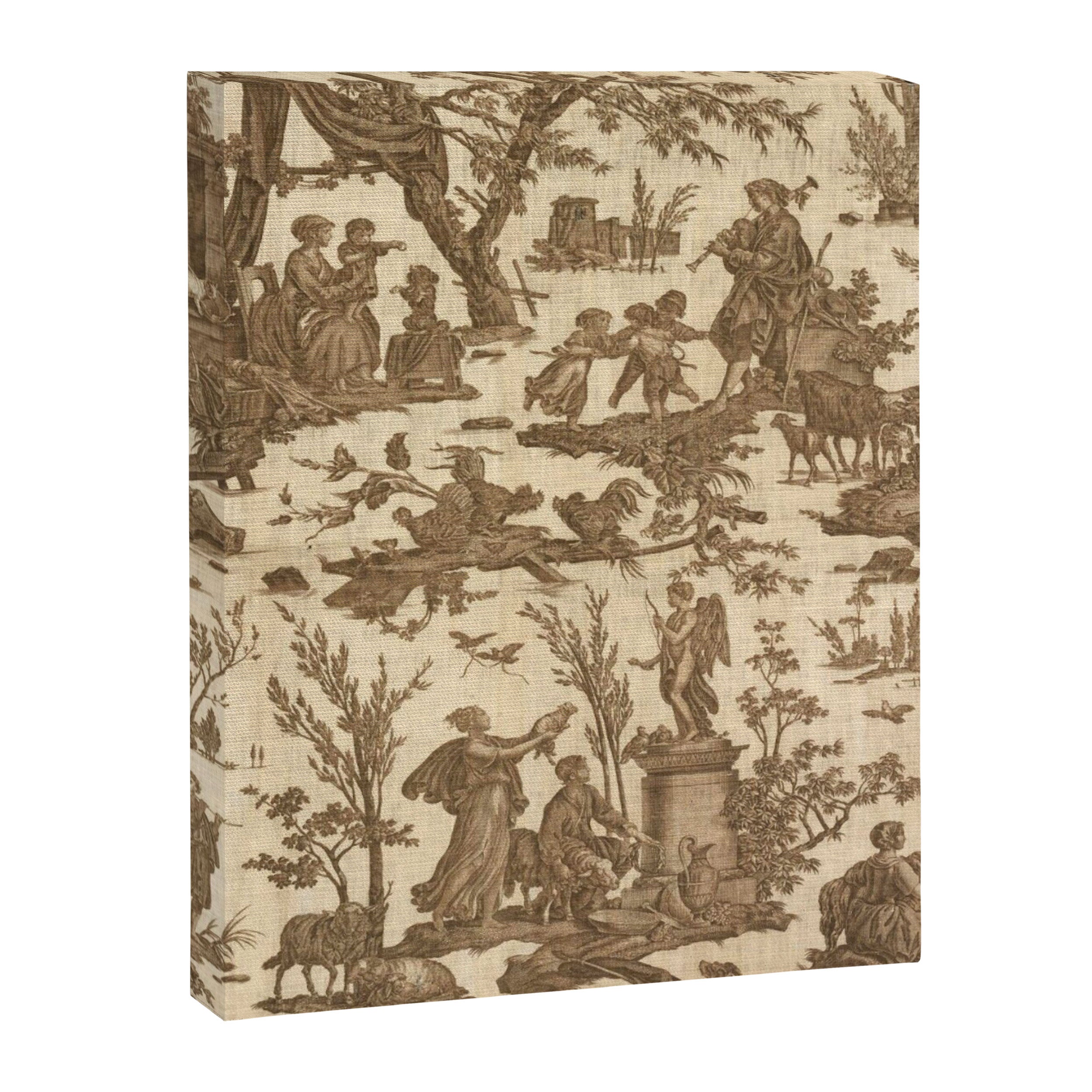 Antique 19th Century French Toile de Jouy Canvas Print Gallery Image 8