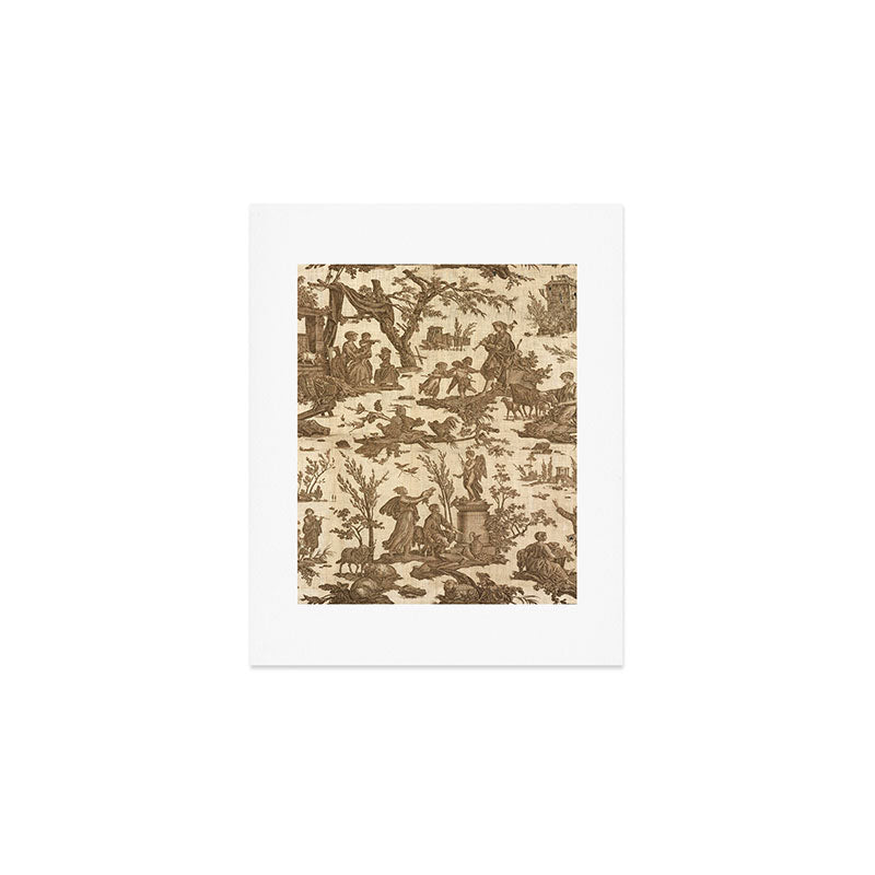 Antique 19th Century French Toile de Jouy Art Print Gallery Image 1
