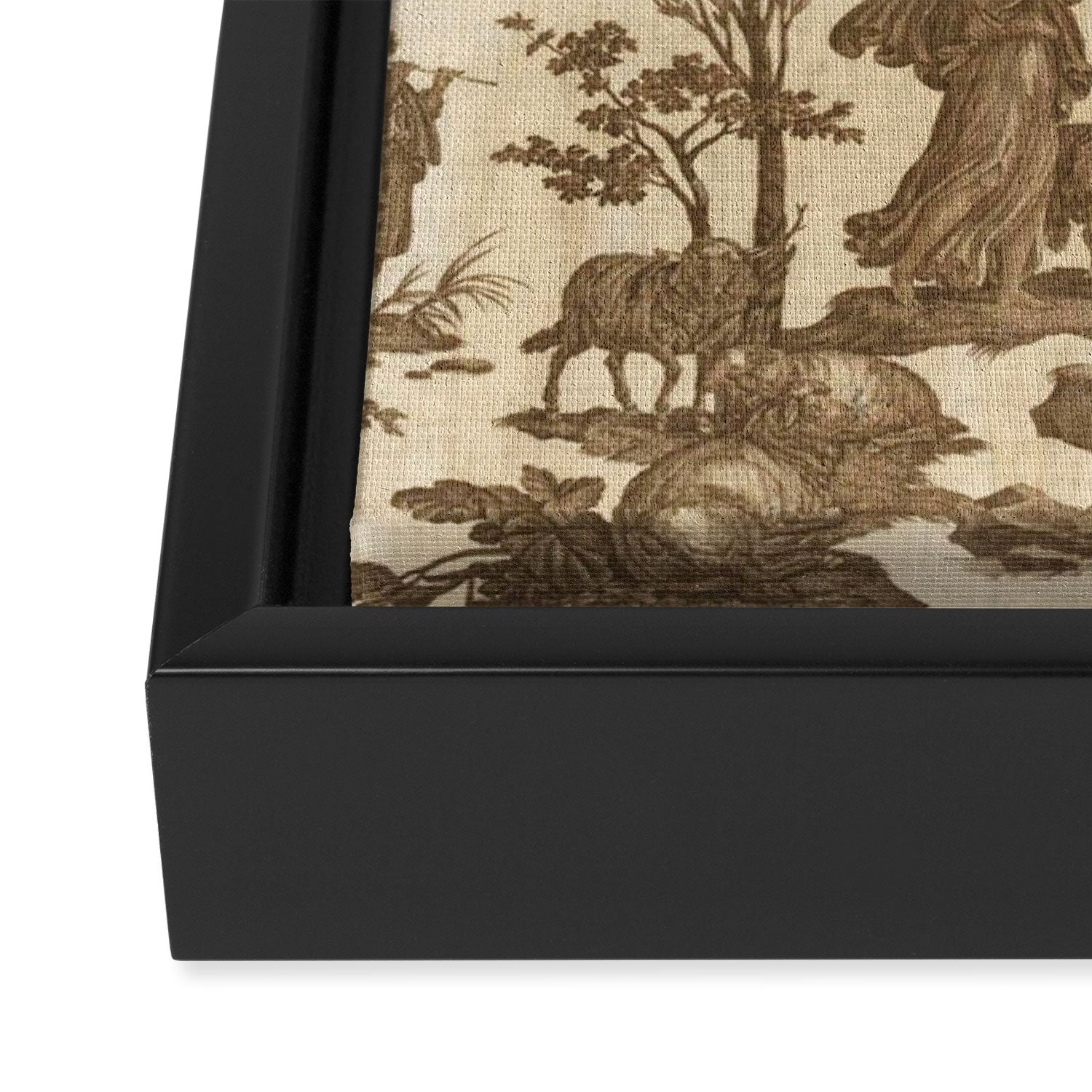 Antique 19th Century French Toile de Jouy Framed Canvas Print Gallery Image 3