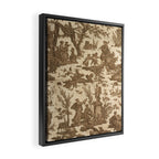 Antique 19th Century French Toile de Jouy Framed Canvas Print Gallery Image 2