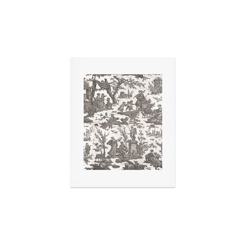Antique 19th Century French Toile de Jouy Art Print Gallery Image 1