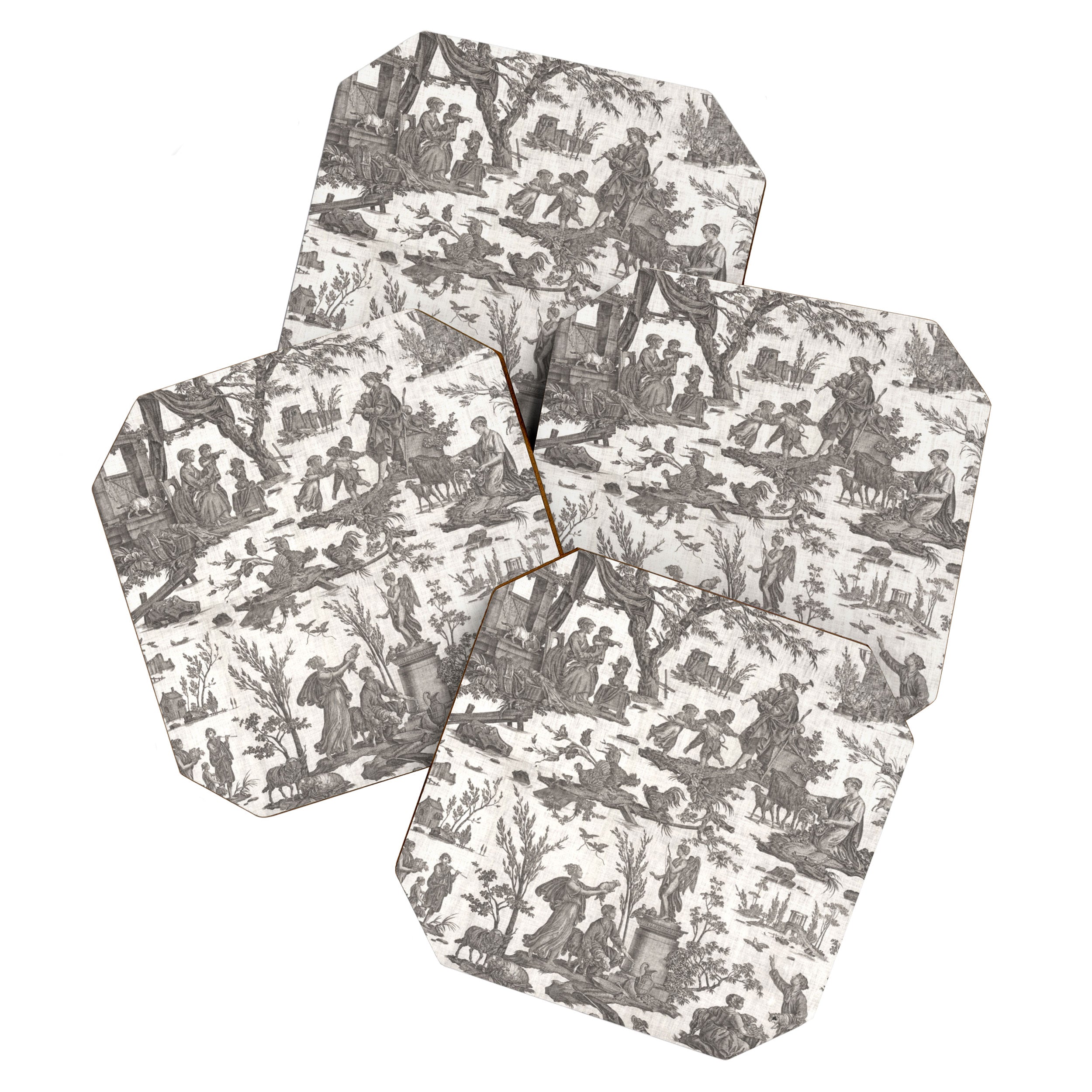 Antique 19th Century French Toile de Jouy Coaster Gallery Image 1