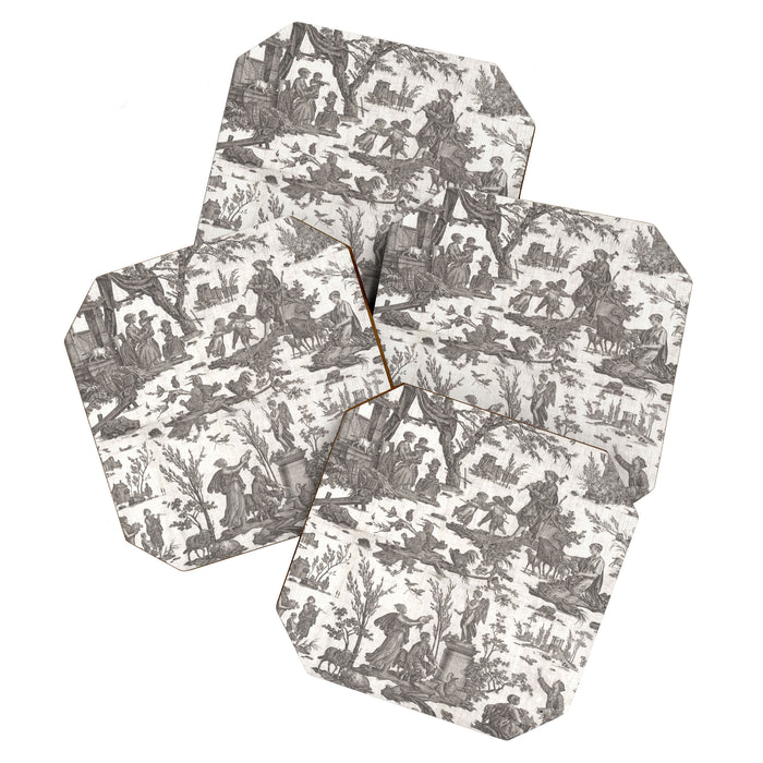 Antique 19th Century French Toile de Jouy Coaster Gallery Image 1