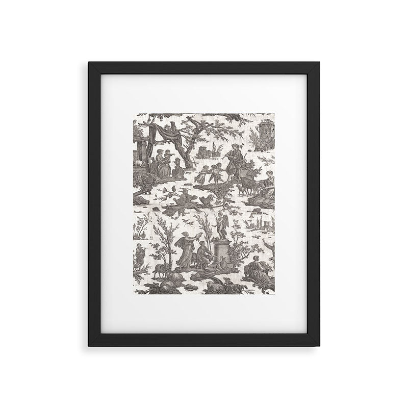 Antique 19th Century French Toile de Jouy Framed Art Print Gallery Image 6