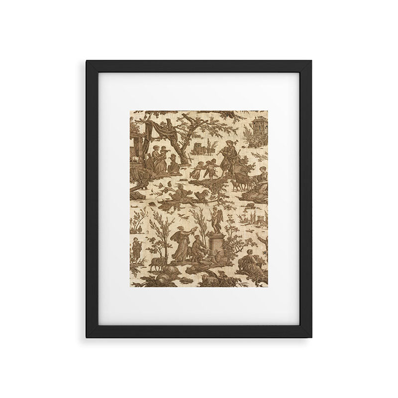 Antique 19th Century French Toile de Jouy Framed Art Print Gallery Image 6