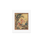 Antique 19th Century Girl On The Swing French Aubusson Tapestry Art Print Gallery Image 1