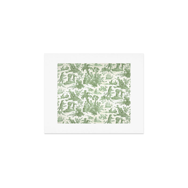 Antique 19th Century 'Paul et Virginie' Lovers Toile de Jouy Art Print Gallery Image 1
