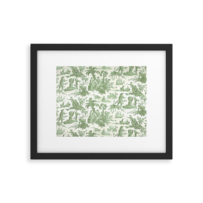 Antique 19th Century 'Paul et Virginie' Lovers Toile de Jouy Framed Art Print Gallery Image 1