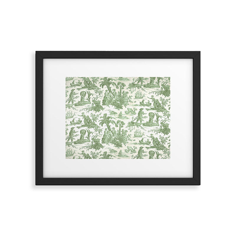 Antique 19th Century 'Paul et Virginie' Lovers Toile de Jouy Framed Art Print Gallery Image 5