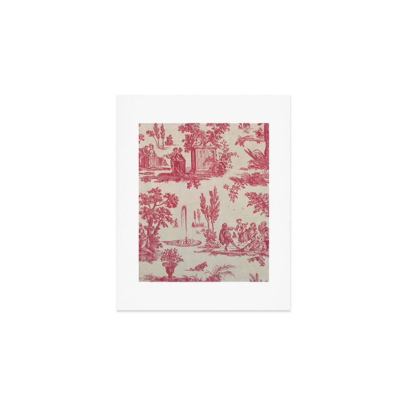 Antique 19th Century Romantic Pastoral French Toile de Jouy Art Print Gallery Image 1