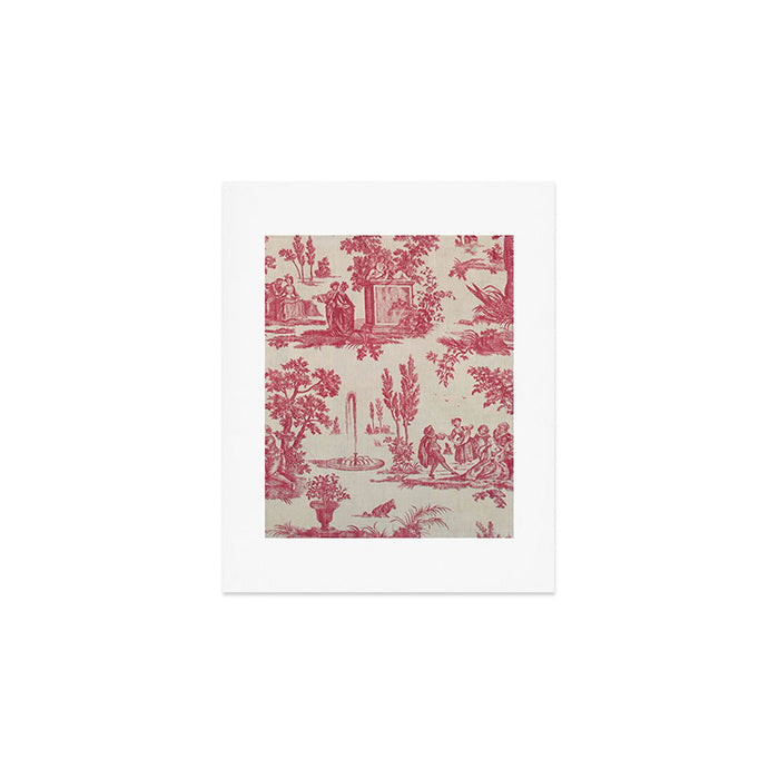 Antique 19th Century Romantic Pastoral French Toile de Jouy Art Print Gallery Image 1