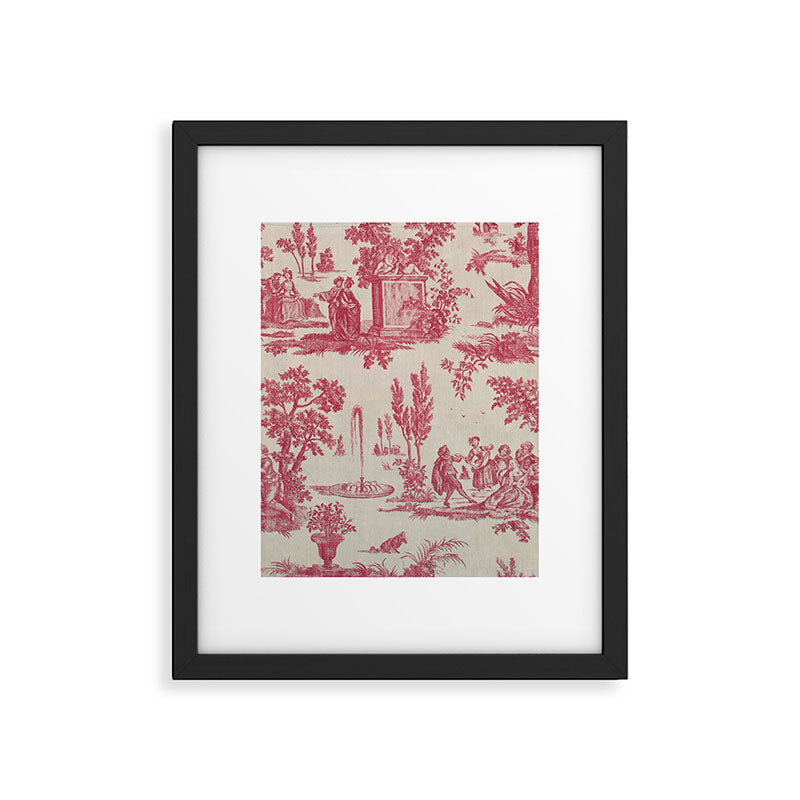 Antique 19th Century Romantic Pastoral French Toile de Jouy Framed Art Print Gallery Image 5