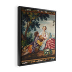 Antique 19th Century Romantic Lovers French Aubusson Tapestry Framed Canvas Print Gallery Image 2