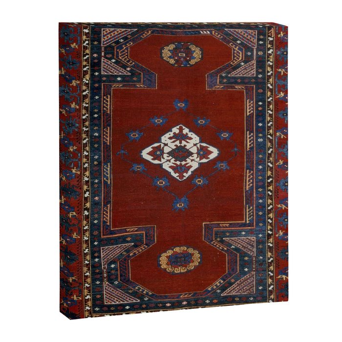 Antique Anatolian Ushak Crimson Wine Turkish Rug Canvas Print Gallery Image 1