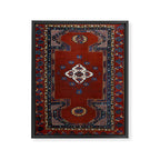 Antique Anatolian Ushak Crimson Wine Turkish Rug Framed Canvas Print Gallery Image 6