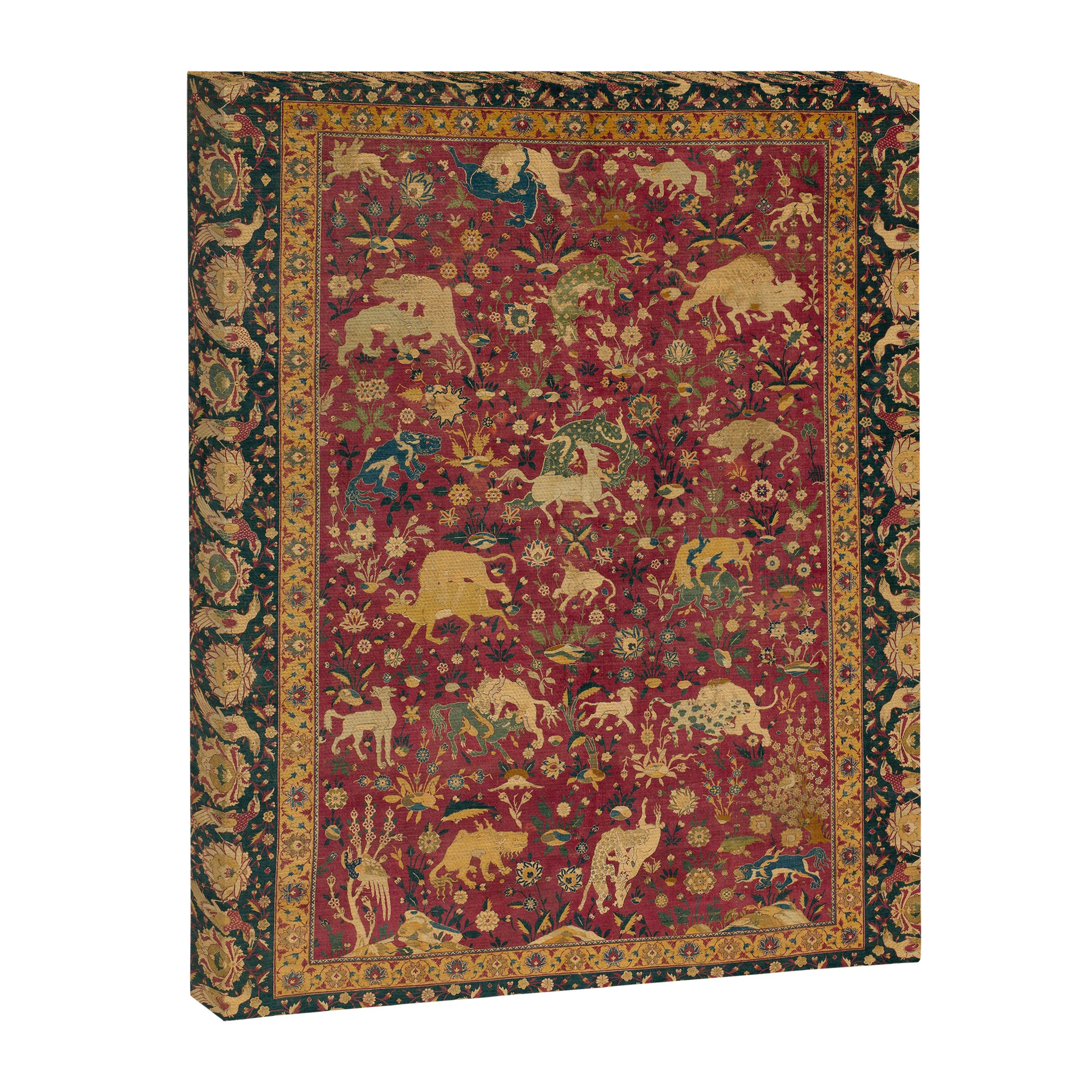 Antique Animal Jungle Persian Oriental Rug Canvas Print Gallery Image 6