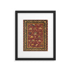Antique Animal Jungle Persian Oriental Rug Framed Art Print Gallery Image 5
