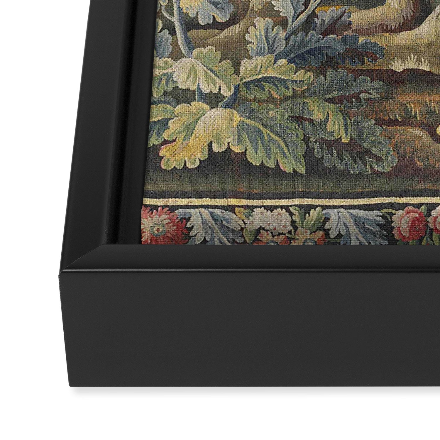 Antique Aubusson French Verdure Tapestry Framed Canvas Print Gallery Image 3