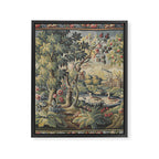 Antique Aubusson French Verdure Tapestry Framed Canvas Print Gallery Image 8