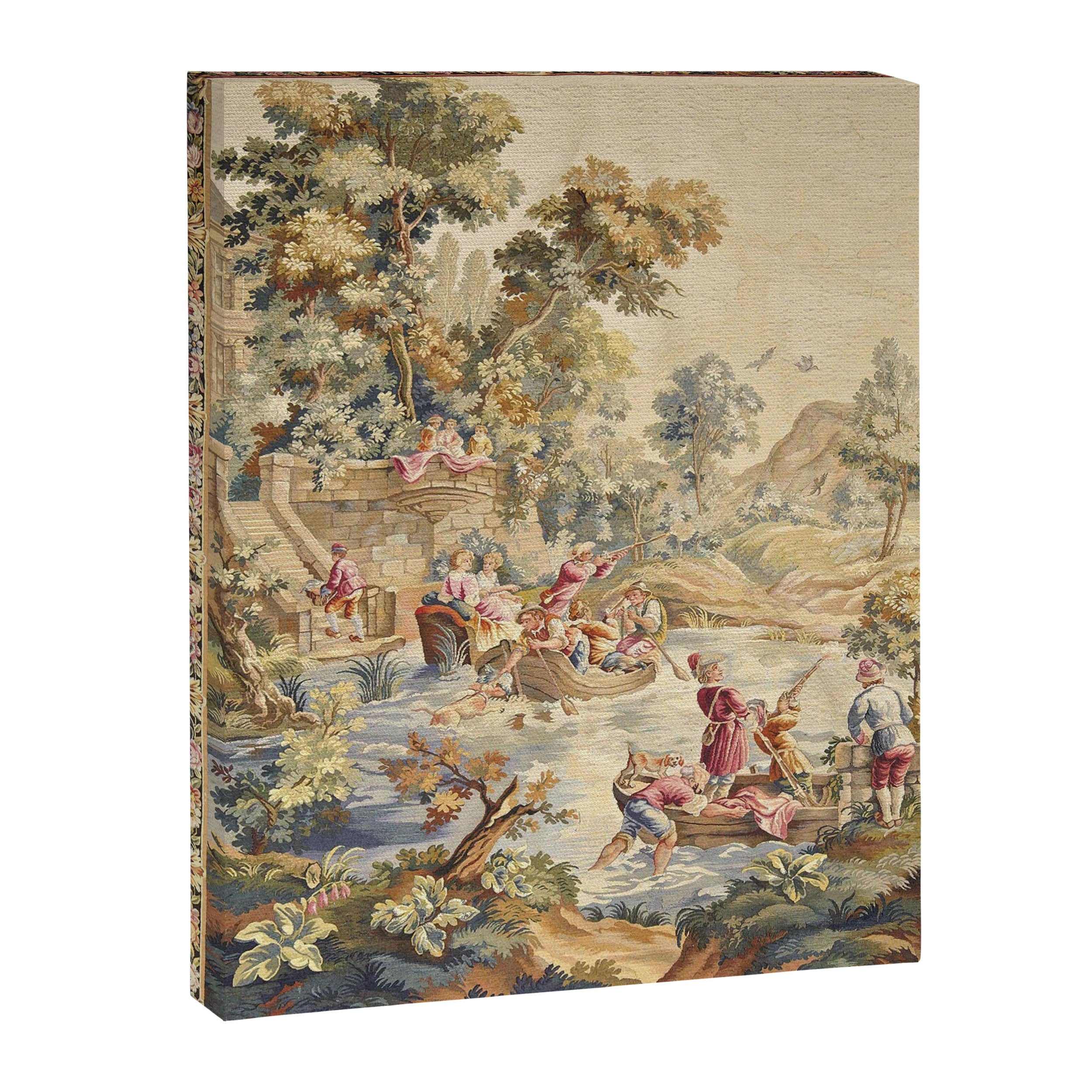 Antique Aubusson Louis XV French Tapestry Canvas Print Gallery Image 6
