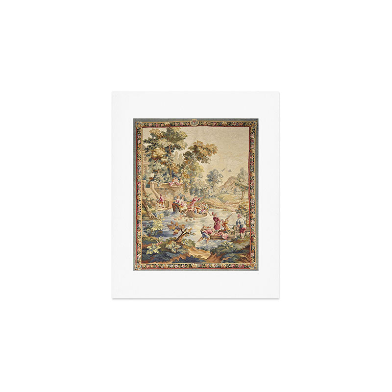 Antique Aubusson Louis XV French Tapestry Art Print Gallery Image 1