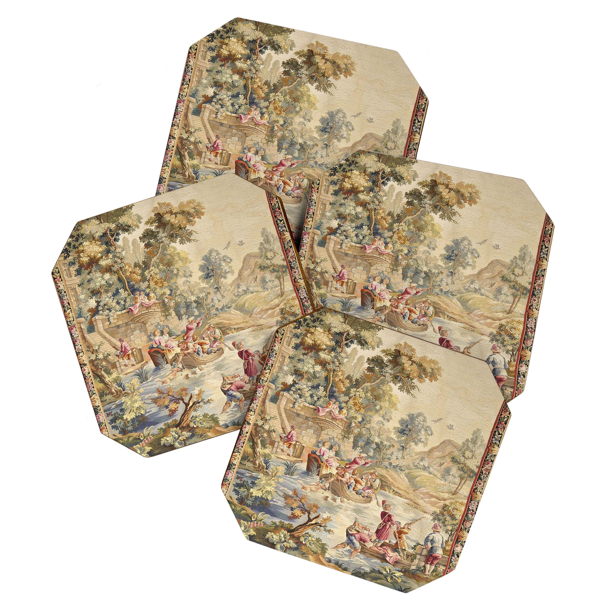 Antique Aubusson Louis XV French Tapestry Coaster Gallery Image 1