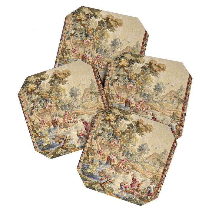 Antique Aubusson Louis XV French Tapestry Coaster Gallery Image 1