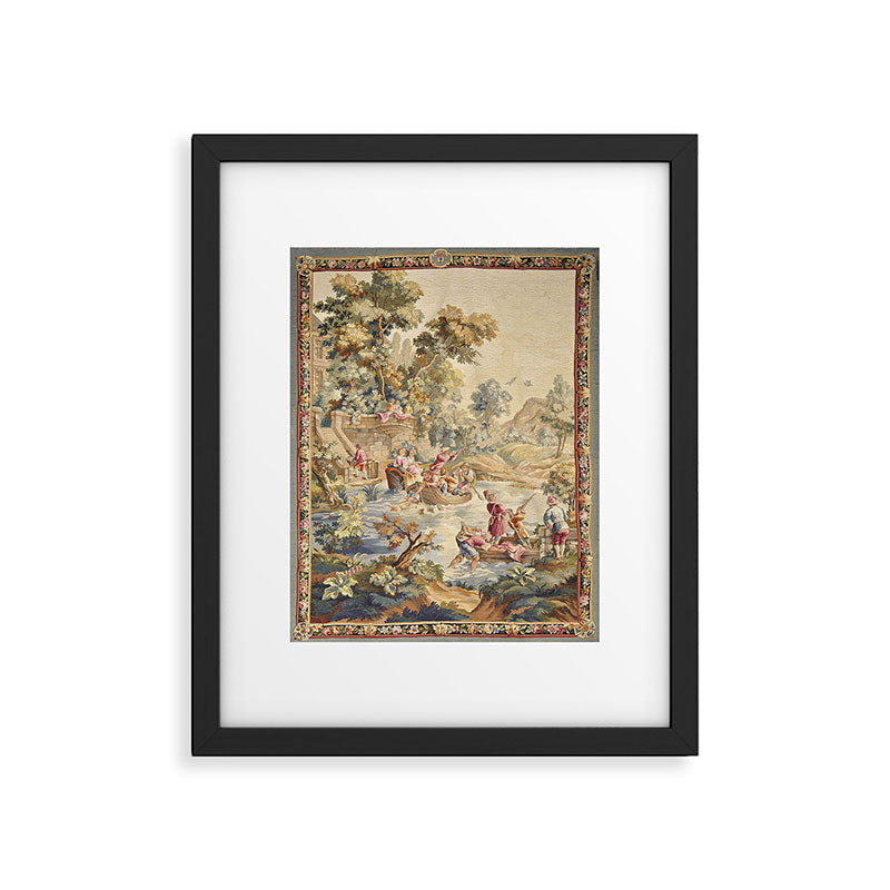 Antique Aubusson Louis XV French Tapestry Framed Art Print Gallery Image 5