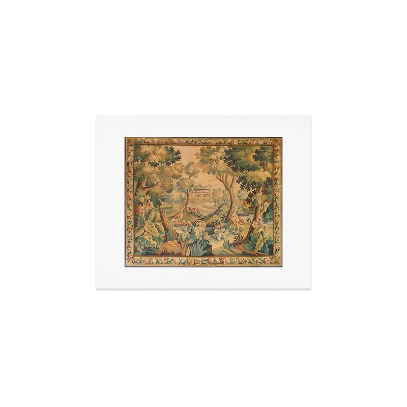 Antique Aubusson Tapestry Romantic 18th Century Manor House Art Print Gallery Image 1