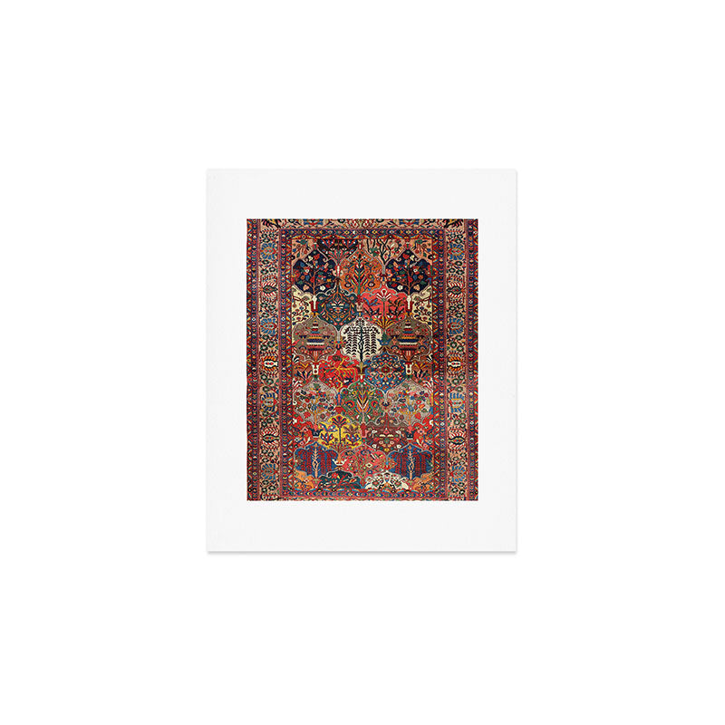 Antique Bakhtiari Oriental Jewel Persian Carpet Art Print Gallery Image 1