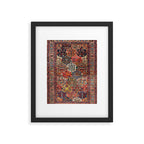 Antique Bakhtiari Oriental Jewel Persian Carpet Framed Art Print Gallery Image 5