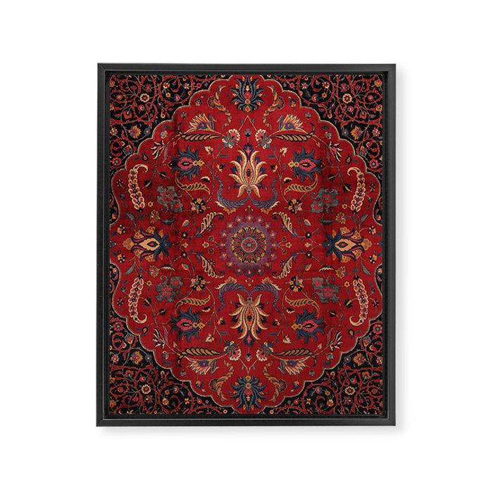 Antique Burgundy Wine Persian Oriental Framed Canvas Print Gallery Image 1