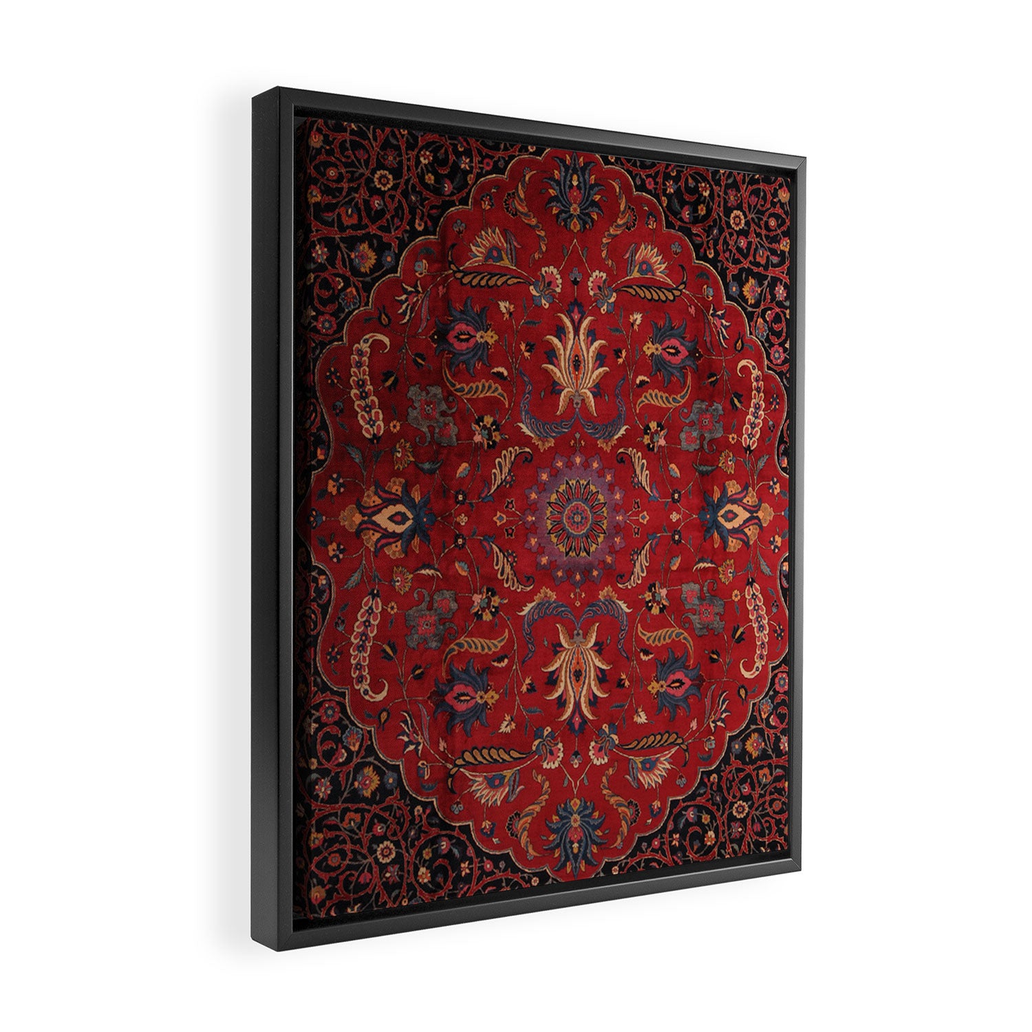 Antique Burgundy Wine Persian Oriental Framed Canvas Print Gallery Image 2