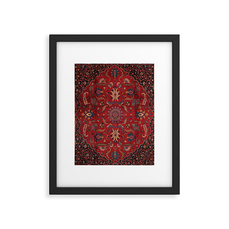 Antique Burgundy Wine Persian Oriental Framed Art Print Gallery Image 5