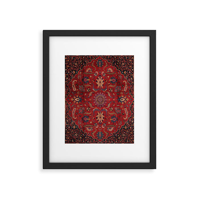 Antique Burgundy Wine Persian Oriental Framed Art Print Gallery Image 1