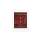Antique Burgundy Wine Persian Mashad Oriental Rug Art Print Gallery Image 1