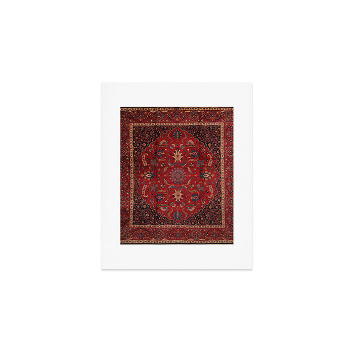 Antique Burgundy Wine Persian Mashad Oriental Rug Art Print Gallery Image 1