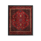 Antique Burgundy Wine Persian Mashad Oriental Rug Framed Canvas Print Gallery Image 6
