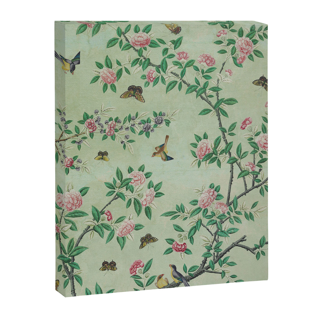 Antique Chinoiserie Peony Flower Bird Garden 1800 Canvas Print Gallery Image 6