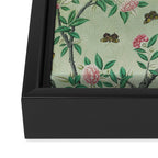 Antique Chinoiserie Peony Flower Bird Garden 1800 Framed Canvas Print Gallery Image 3